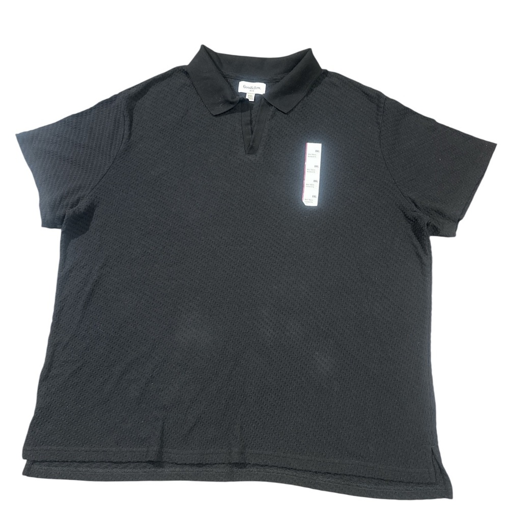Goodfellow & Co Black Textured Polo Shirt